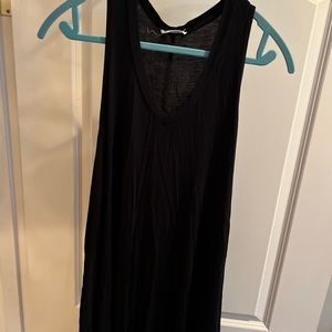 Black slinky v neck dress. Size M